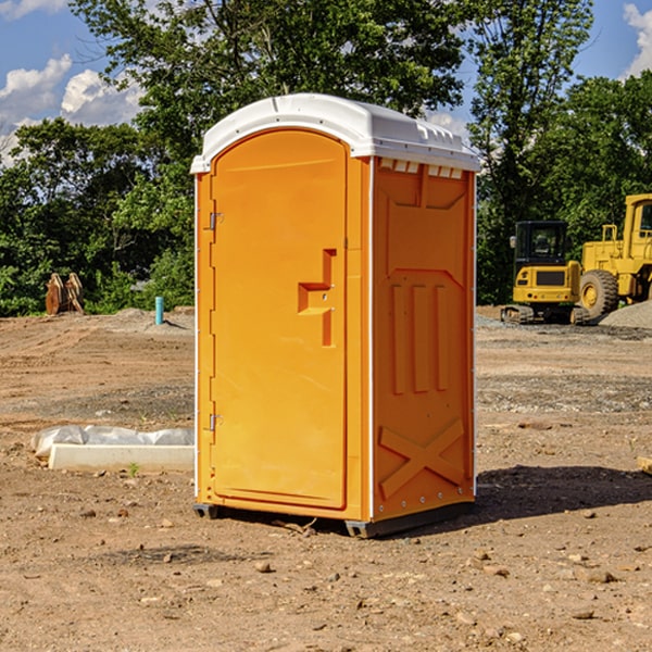 how often are the portable restrooms cleaned and serviced during a rental period in Mark Illinois